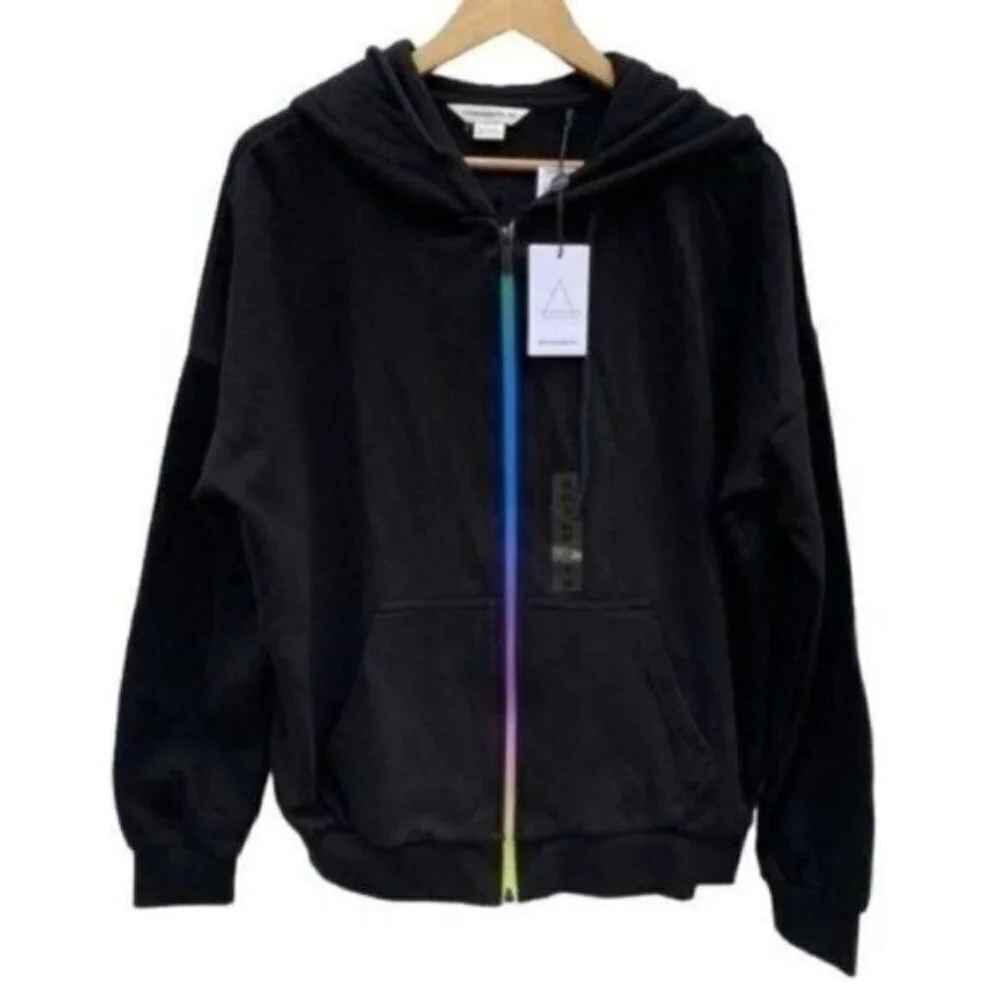 Eleven Paris Mens Black Hoodie Jacket New Medium